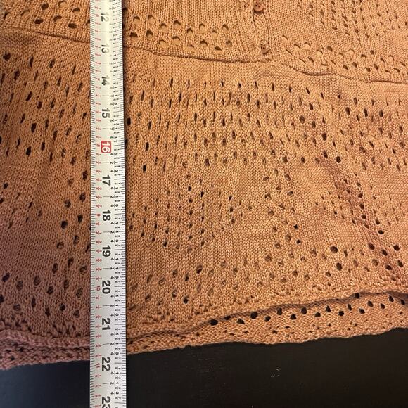 Bell Sleeve Crochet Boho Festival Fairy Hippie Cottage core Top Brown Women’s XS - Picture 9 of 9